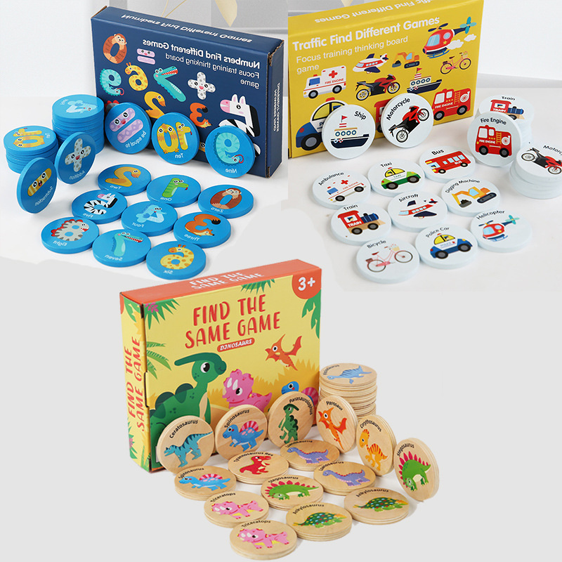 Board Game Of Life - Çocuklar İçin Ahşap Hafıza Oyunu Dinozor