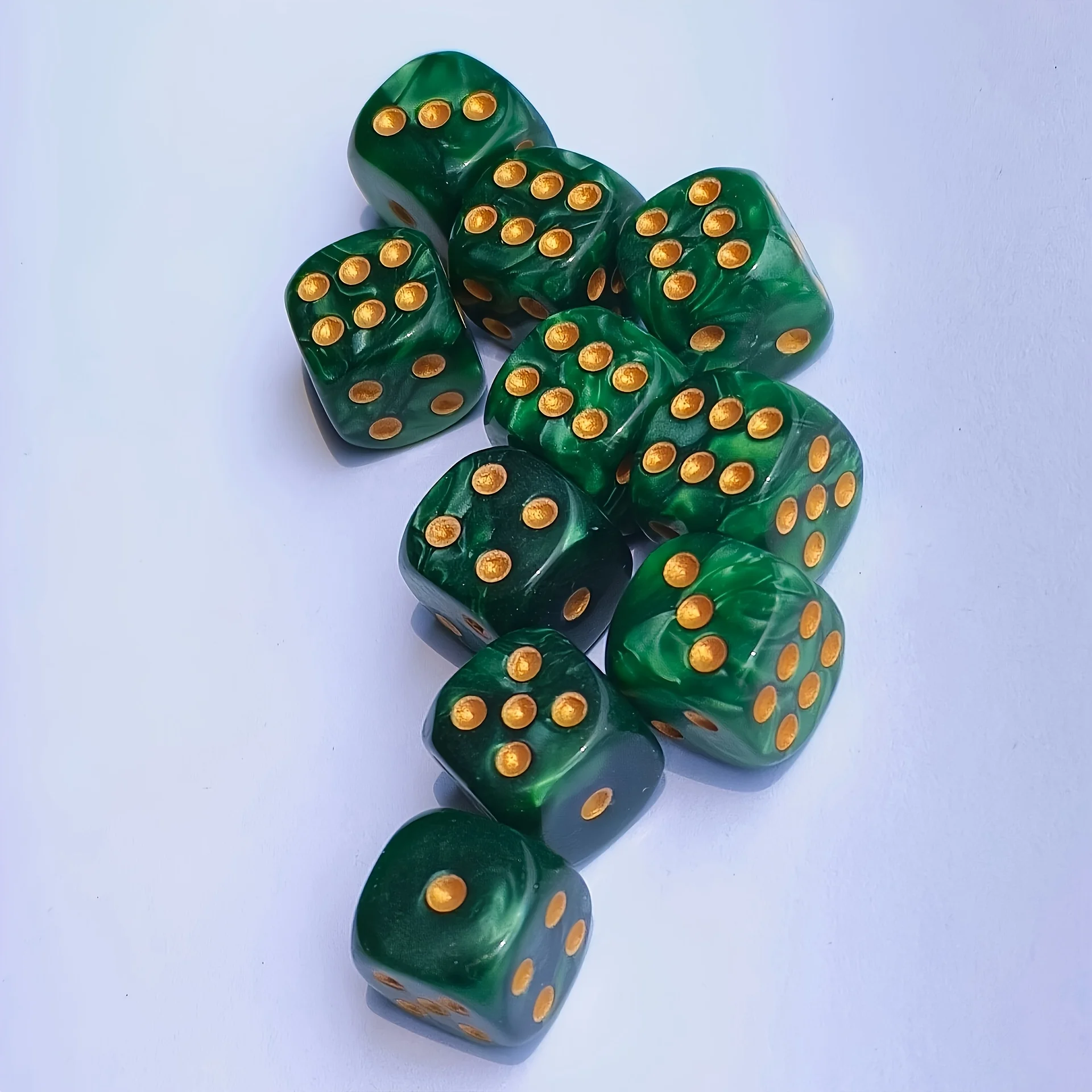 Board Game Dnd - 10 Adet 12mm İnci Desenli D6