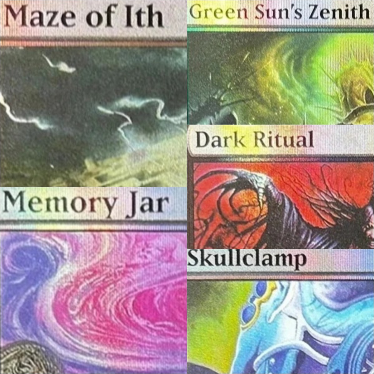 Board Game Qwirkle - Foil 'Tinker/Memory Jar/Skullclamp/Maze of Ith' Proxy