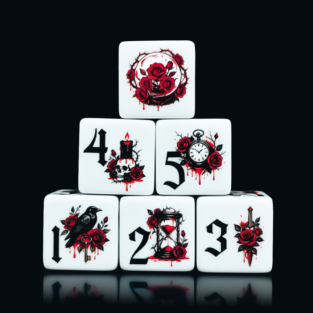 12 Adet Gotik Gül 16MM Baskılı - Board Game Dnd incelemesi ve fiyatı
