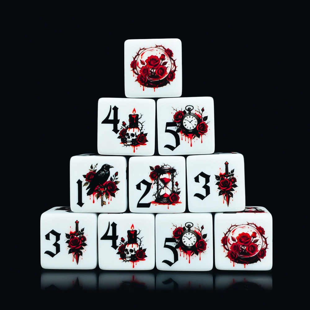 12 Adet Gotik Gül 16MM Baskılı - Board Game Dnd incelemesi ve fiyatı